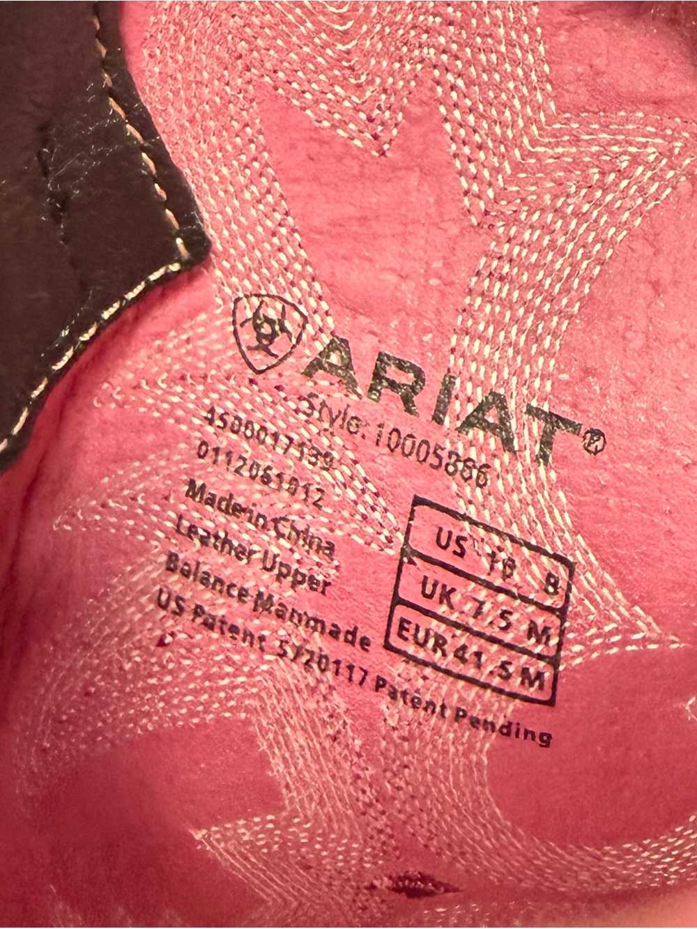 Ariat Women's Tombstone Western Boot - Broad Square Toe Size 10 - Picture 5 of 6